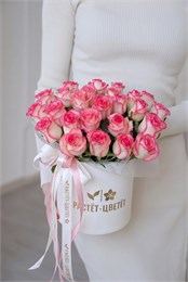 Розы Джумилия в коробке (25шт, размер S) 491