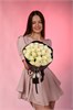 Белых роз Кения 40см в черной PREMIUM упаковке (25 шт.) 814
