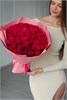 Малиновая роза Кения 40см в пленке (51 шт.) 1119976