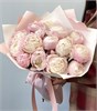 Пионы нежно-розовые Гардения в пленке (15шт) 34554334534