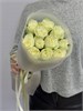 Белые розы Кения 40см в пленке (11шт) 503