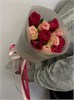 Малиновые и розовые розы Кения 40см микс в пленке (11шт) 506