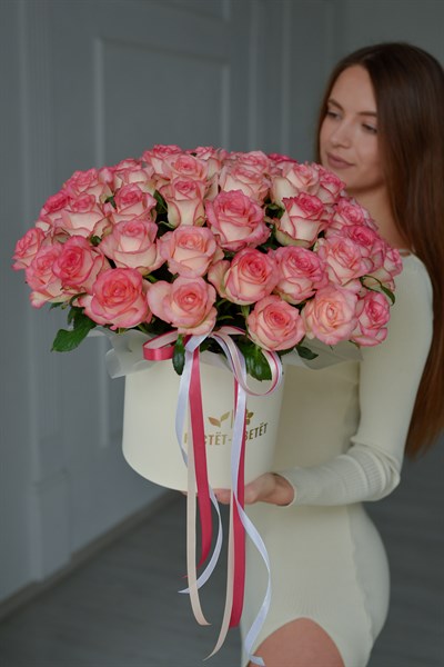Розы Джумилия в коробке 51 шт 014841 - фото 634934