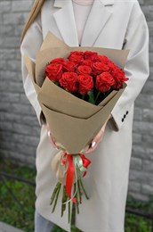 Красная роза 70см одн 15шт
