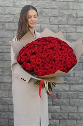 Красная роза 60см одн 101шт