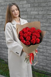Красная роза 60см одн 21шт