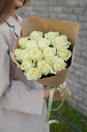 Белая роза 60см одн 15шт
