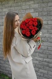 Красная роза 60см одн 15шт