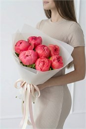 Коралловые пионы в упаковке (7шт) 312