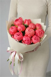 Коралловые пионы в упаковке (11шт) 313