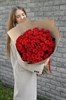 Красная роза 60см одн 51шт - фото 629949