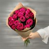 15 малиновых роз Кения 40см в крафте 59965788 - фото 635047