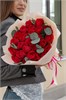 Малиновые розы Кения 40см с эвкалиптом (25шт) 45945894589