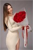 Красные розы в упаковке Туман (21шт) 812