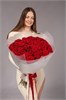 Красные розы в упаковке Туман (51шт) 813