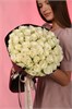 Белая роза Кения 40см в черной PREMIUM упаковке (51шт) 840 в Рязани